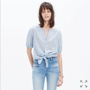 Madewell Rivet & Thread Stripped Peasant Top